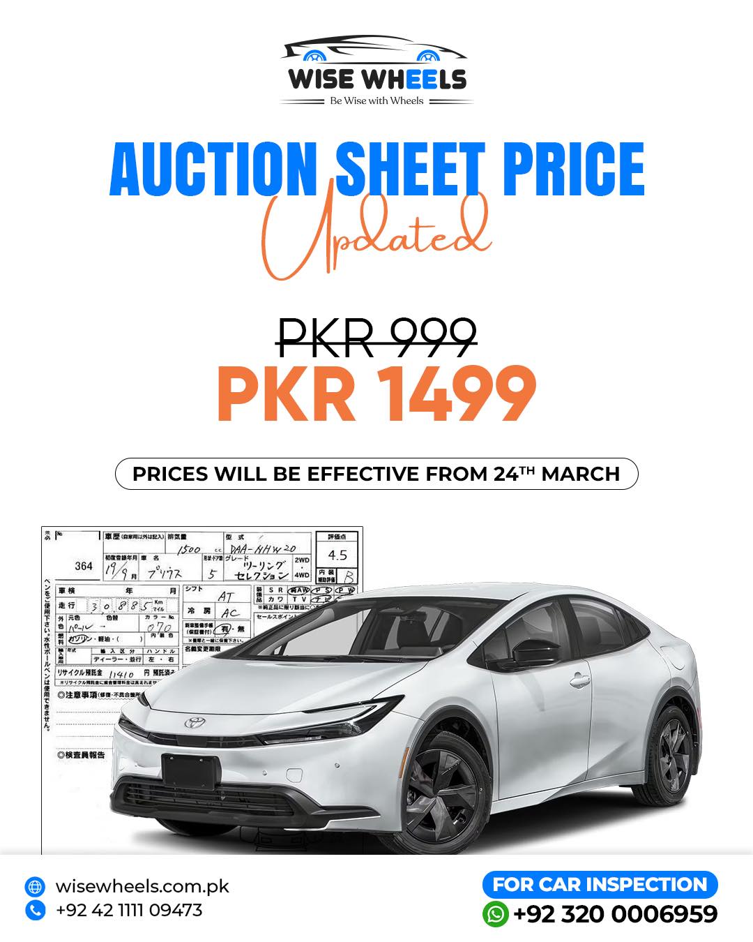 Auction Sheet Prices