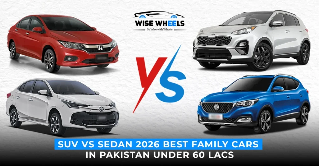 SUV vs Sedan 2026: Best Family Cars in Pakistan under 60 Lacs