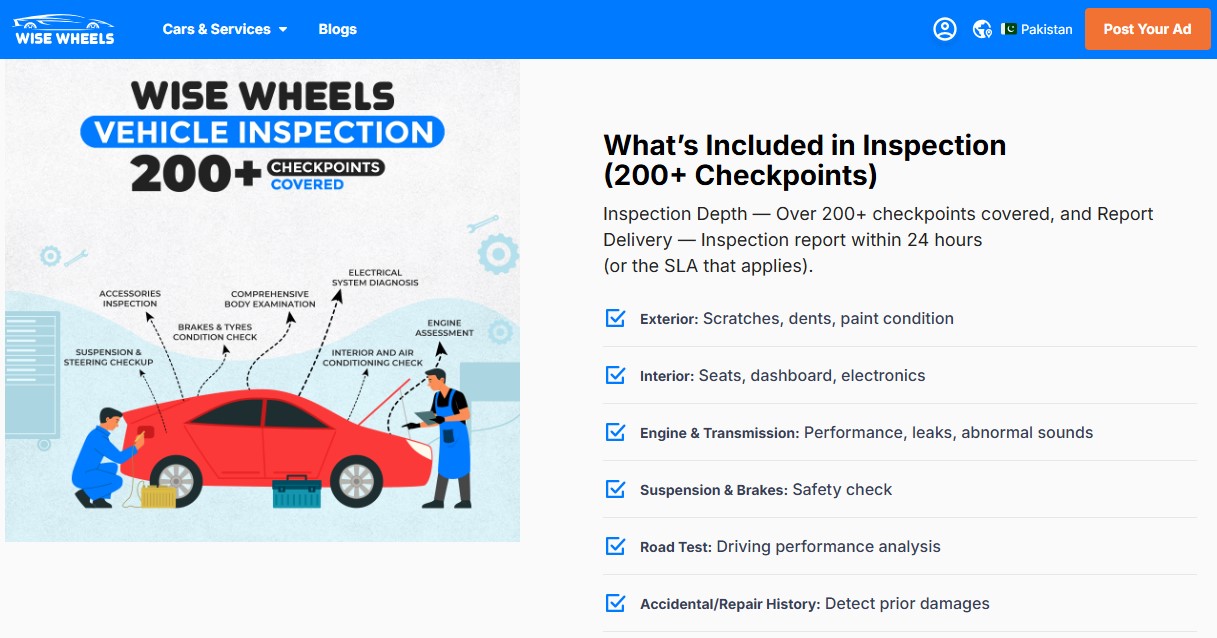Wise Wheels inspection